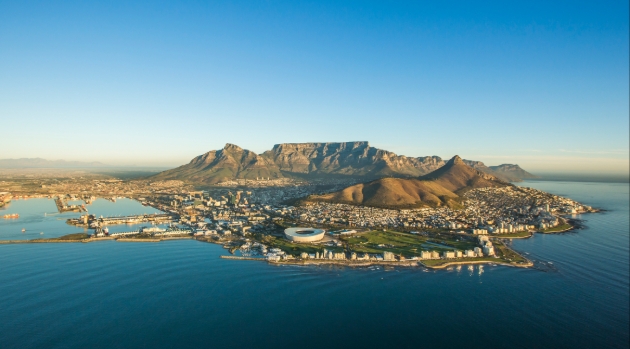 Aerial view of cape town south africa