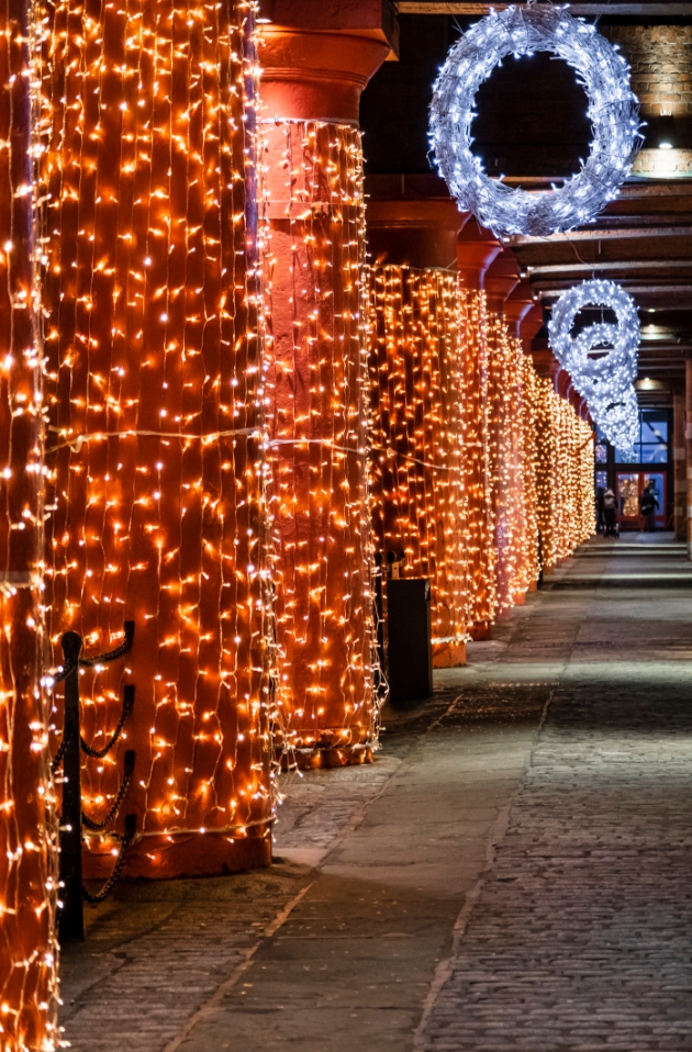 Liverpool, Royal Albert Dock at Christmas 