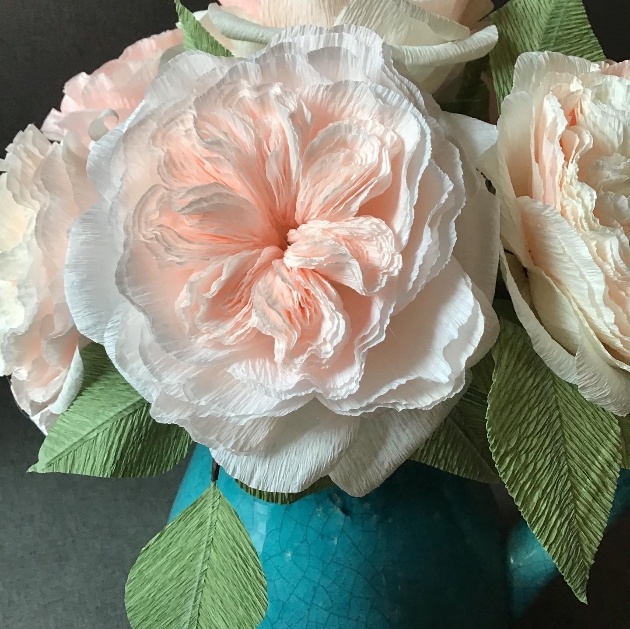 second close up of dragonfly couture stationery's paper rose