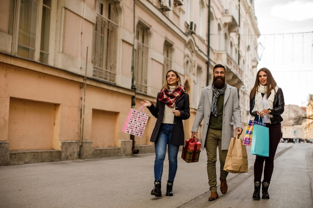 three people shopping