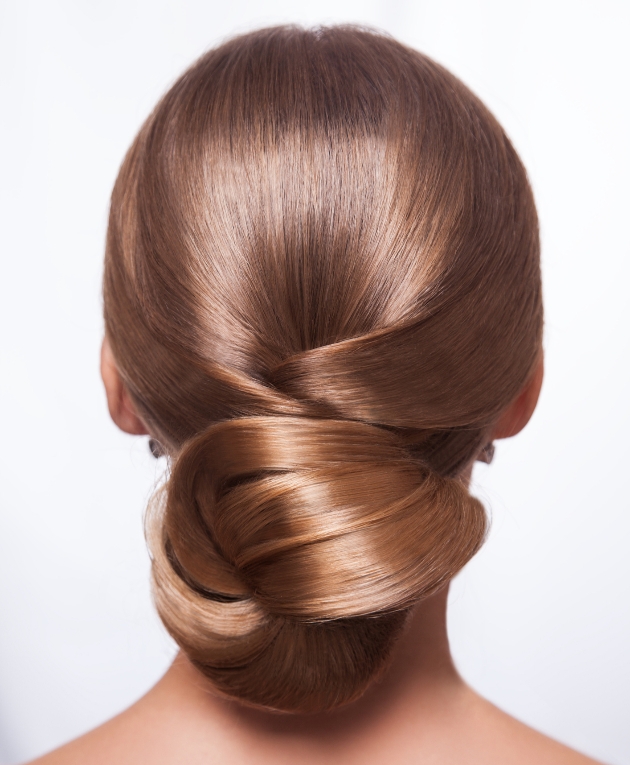 sleek low bun