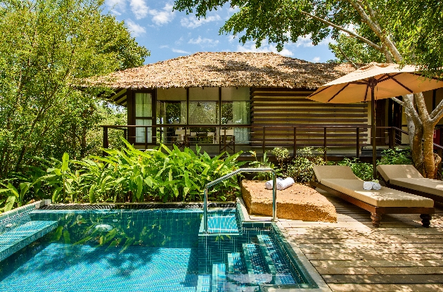 private villa among trees with pool