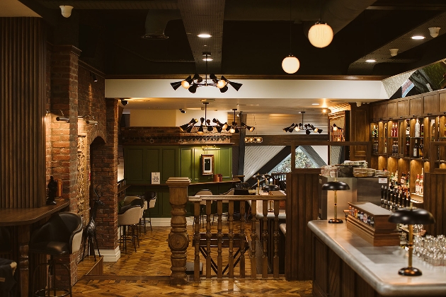 bar of hotel country style design and low lit