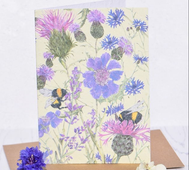 card with floral detail on it
