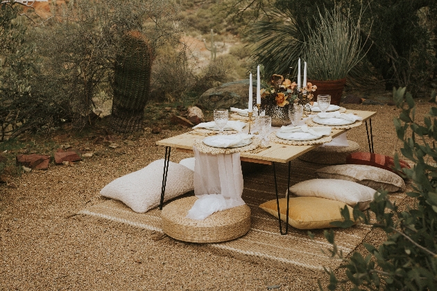 Small secluded wedding table