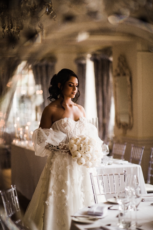 Brides reflected in a mirror