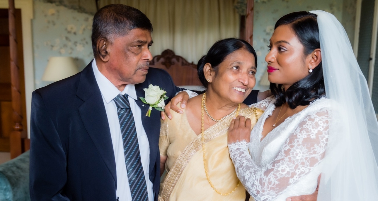 Bride and parents