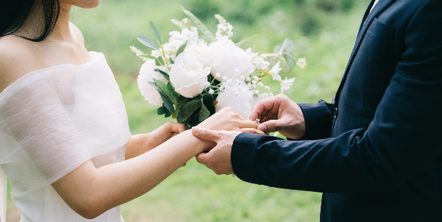 Couple holding hands