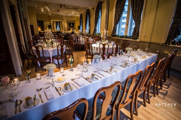 The Racquet Club wedding breakfast set up