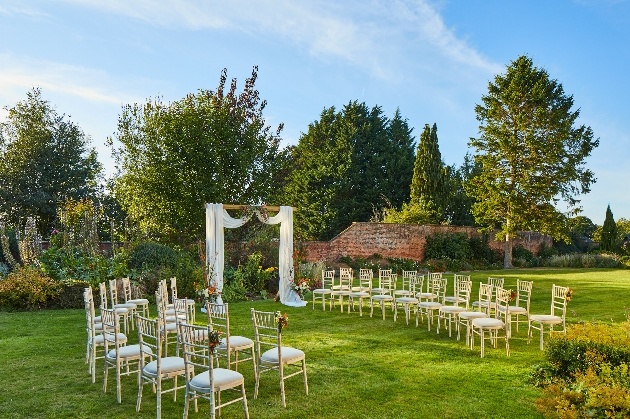 Rowton Hall outdoor ceremony set up