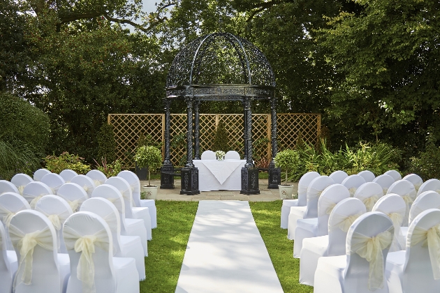 Craxton Wood Hotel & Spa garden wedding set up 
