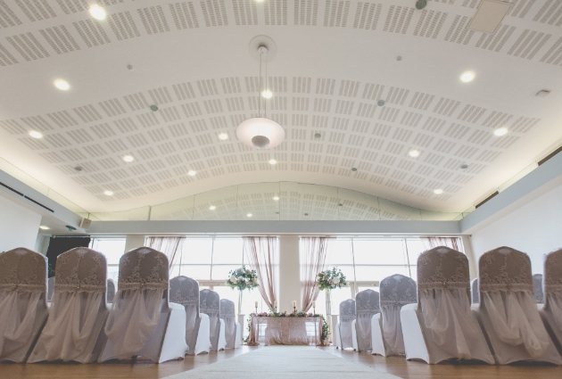 Interior of Floral Pavilion set up for a ceremony