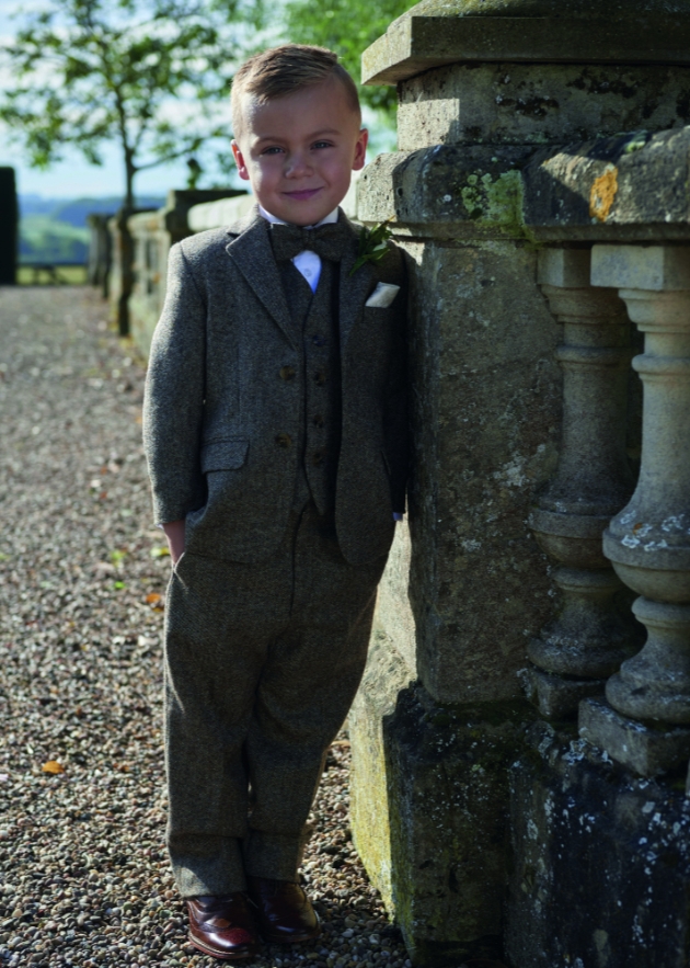 Pageboy dressed in tweed suit Peter Posh