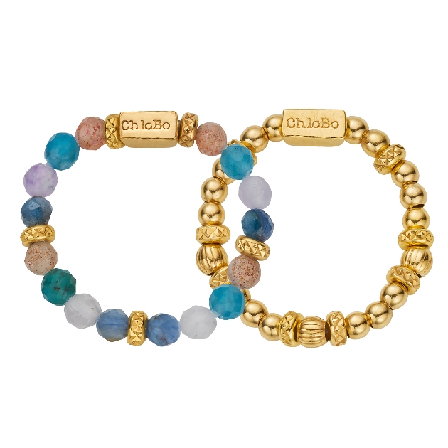 ChloBo gold tone and island hue stones braclets