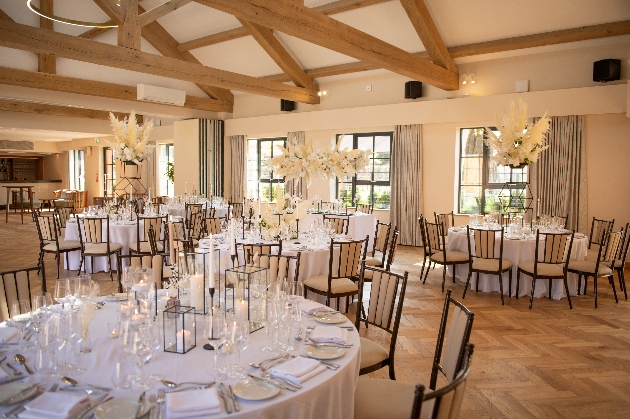 Interior of The Square at Chester Zoo set up for a wedding reception