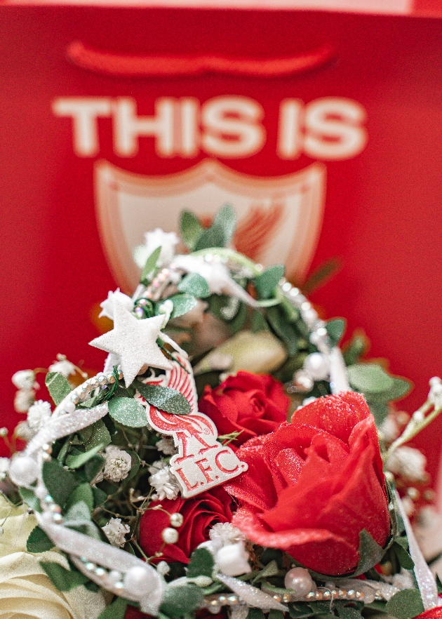 Liverpool FC themed wedding flowers