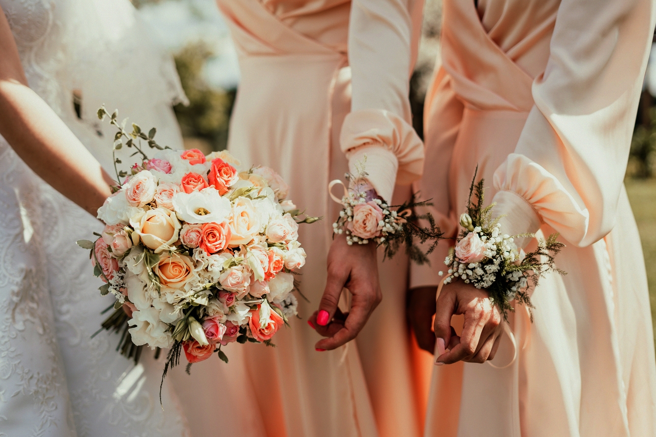 peach bridesmaids dresses