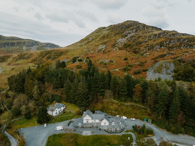 aeria view of Plas Weunydd Hotel