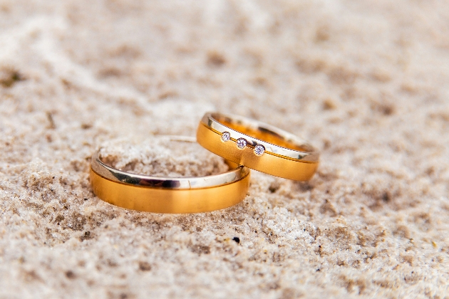two toned wedding rings