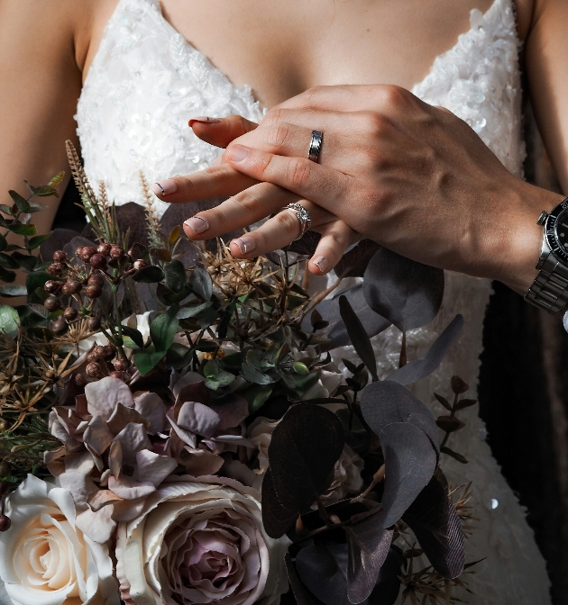 Muted mauve bridal bouquet