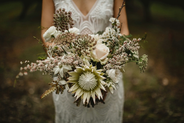 BRIDAL BOUQUET WITH PROTEA FEATURE