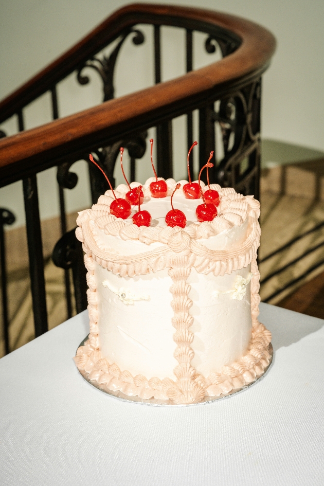lambeth cake topped with glace cherries