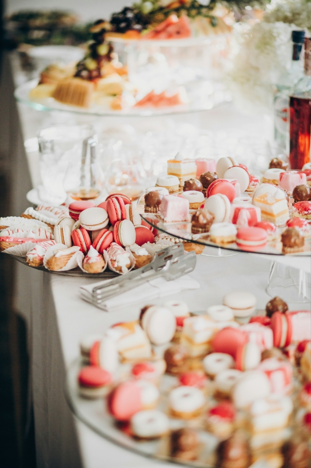 pink themed dessert table