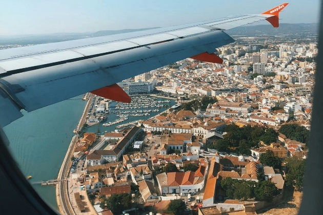 Faro from the air on an easyjet flight
