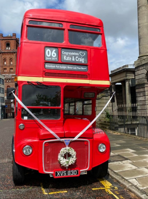 Red routemaster bus, wedding bus from PeoplesBus