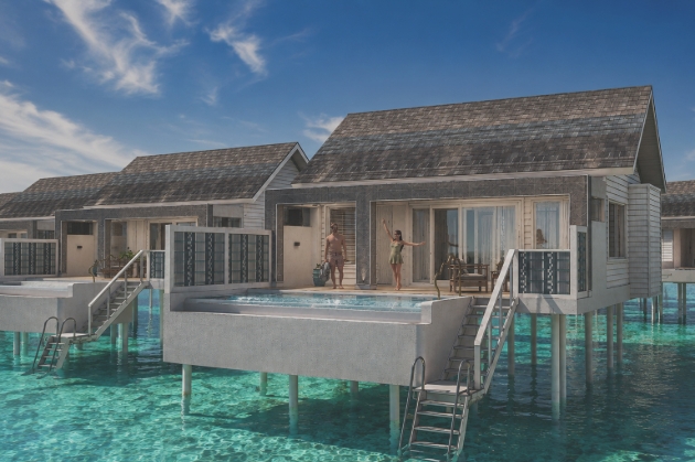 MALDIVIAN RESORT over lagoon